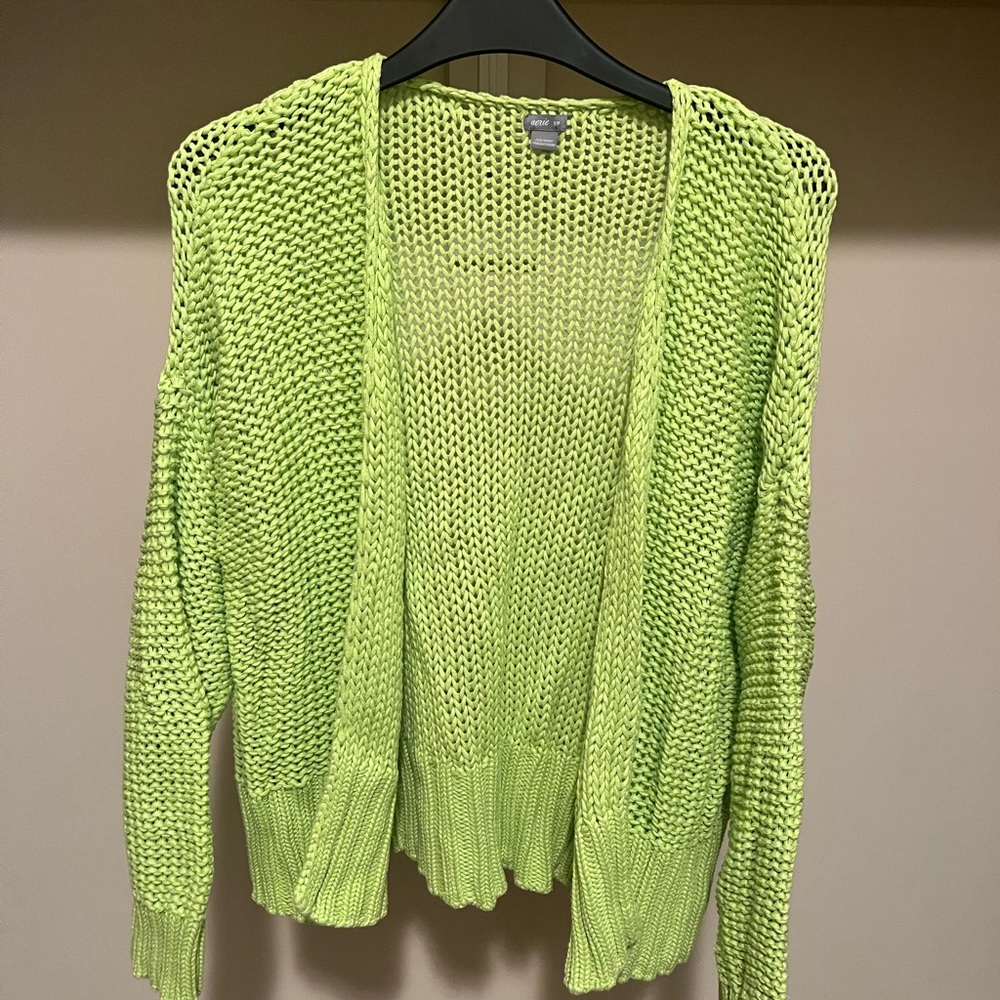 Aerie Green Chunky Knit Cardigan Sweater